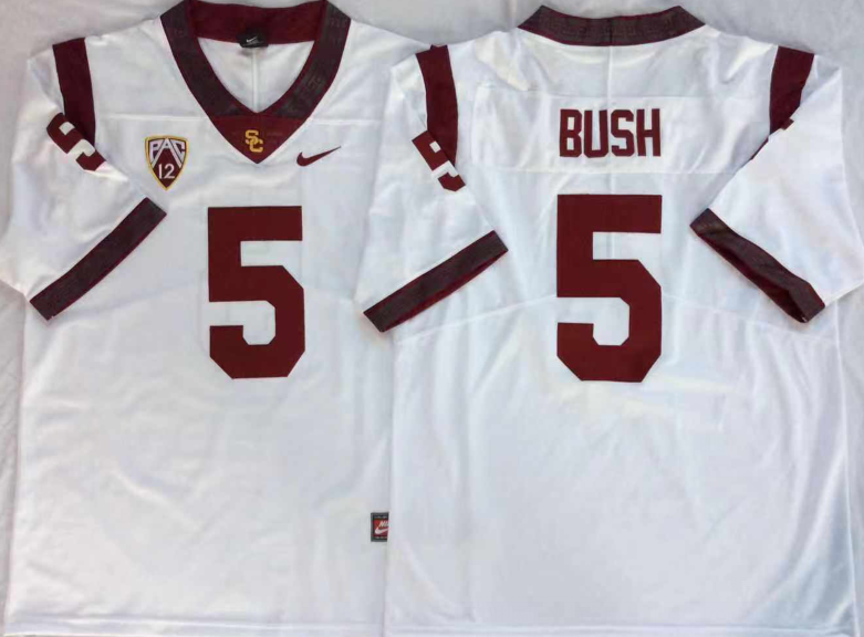 NCAA Men USC Trojans White #5 BUSH